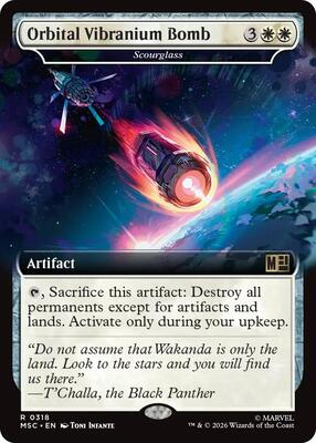 Orbital Vibranium Bomb - Scourglass (Extended Art) card from Commander: Marvel Super Heroes