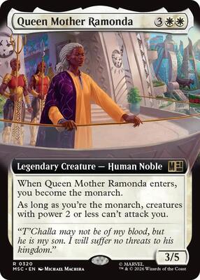 Queen Mother Ramonda (Extended Art) card from Commander: Marvel Super Heroes