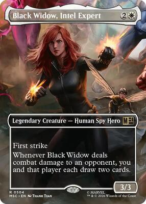 Black Widow, Intel Expert (Borderless) card from Commander: Marvel Super Heroes