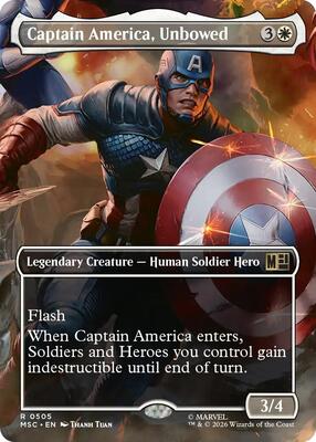 Captain America, Unbowed (Borderless) card from Commander: Marvel Super Heroes