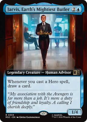 Jarvis, Earth's Mightiest Butler (Extended Art) card from Commander: Marvel Super Heroes