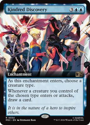 Kindred Discovery (Extended Art) card from Commander: Marvel Super Heroes