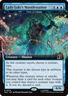 Lady Loki's Manifestation - Titan of Littjara (Extended Art) card from Commander: Marvel Super Heroes