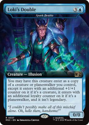 Loki's Double - Spark Double (Extended Art) card from Commander: Marvel Super Heroes