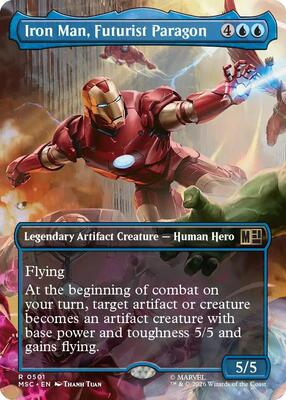 Iron Man, Futurist Paragon (Borderless) card from Commander: Marvel Super Heroes