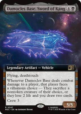 Damocles Base, Sword of Kang (Extended Art) card from Commander: Marvel Super Heroes
