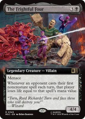 The Frightful Four (Extended Art) card from Commander: Marvel Super Heroes