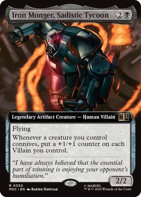 Iron Monger, Sadistic Tycoon (Extended Art) card from Commander: Marvel Super Heroes