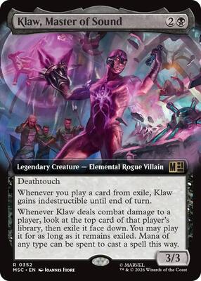 Klaw, Master of Sound (Extended Art) card from Commander: Marvel Super Heroes