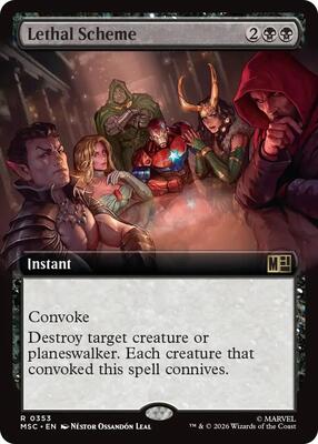 Lethal Scheme (Extended Art) card from Commander: Marvel Super Heroes