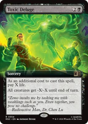 Toxic Deluge (Extended Art) card from Commander: Marvel Super Heroes