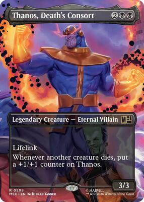 Thanos, Death's Consort (Borderless) card from Commander: Marvel Super Heroes