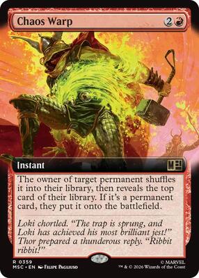 Chaos Warp (Extended Art) card from Commander: Marvel Super Heroes