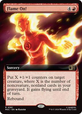 Flame On! (Extended Art) card from Commander: Marvel Super Heroes