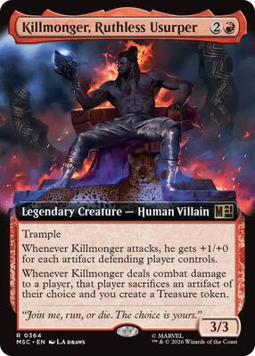 Killmonger, Ruthless Usurper (Extended Art) card from Commander: Marvel Super Heroes
