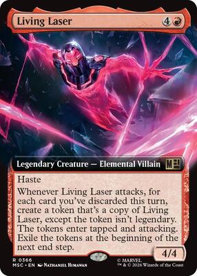 Living Laser (Extended Art) card from Commander: Marvel Super Heroes