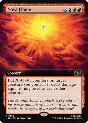 Nova Flame (Extended Art) card from Commander: Marvel Super Heroes