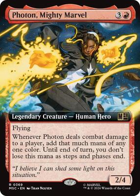 Photon, Mighty Marvel (Extended Art) card from Commander: Marvel Super Heroes