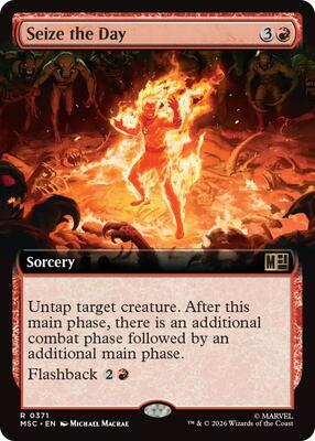 Seize the Day (Extended Art) card from Commander: Marvel Super Heroes