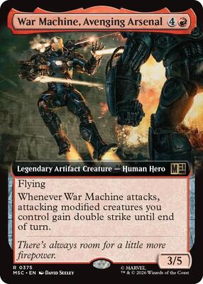 War Machine, Avenging Arsenal (Extended Art) card from Commander: Marvel Super Heroes
