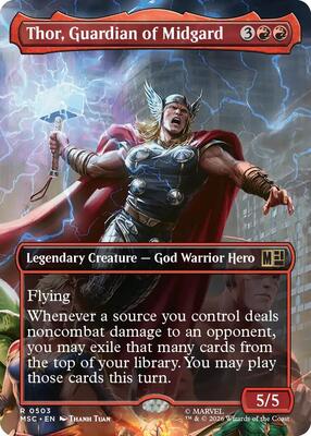 Thor, Guardian of Midgard (Borderless) card from Commander: Marvel Super Heroes