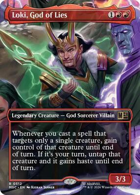 Loki, God of Lies (Borderless) card from Commander: Marvel Super Heroes
