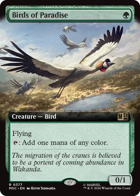 Birds of Paradise (Extended Art) card from Commander: Marvel Super Heroes