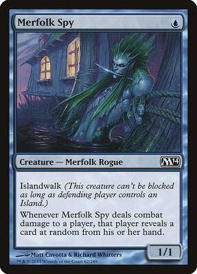 Merfolk Spy card from Magic 2014 (M14)