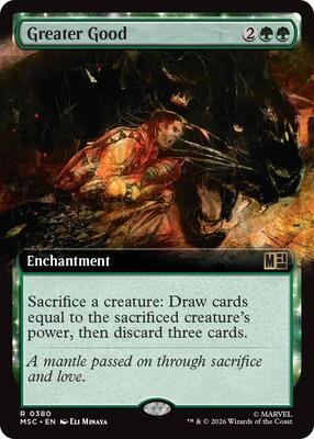 Greater Good (Extended Art) card from Commander: Marvel Super Heroes
