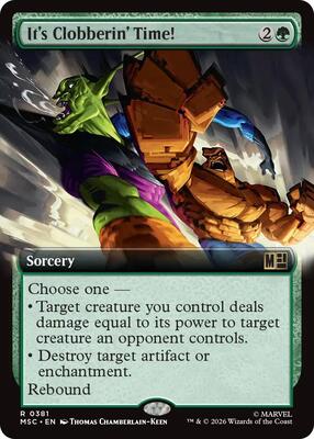 It's Clobberin' Time! (Extended Art) card from Commander: Marvel Super Heroes