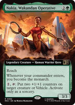 Nakia, Wakandan Operative (Extended Art) card from Commander: Marvel Super Heroes