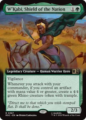 W'Kabi, Shield of the Nation (Extended Art) card from Commander: Marvel Super Heroes