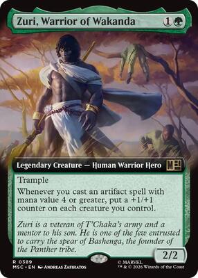 Zuri, Warrior of Wakanda (Extended Art) card from Commander: Marvel Super Heroes