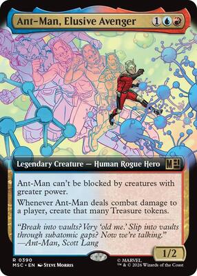 Ant-Man, Elusive Avenger (Extended Art) card from Commander: Marvel Super Heroes