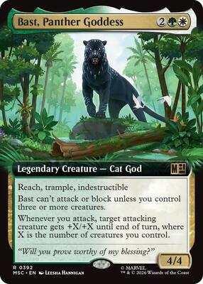 Bast, Panther Goddess (Extended Art) card from Commander: Marvel Super Heroes
