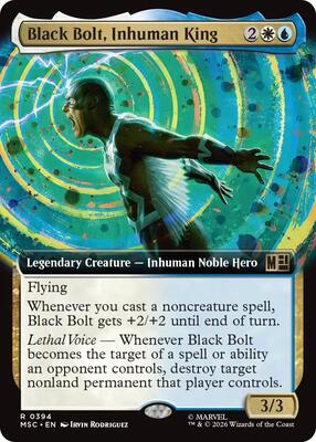 Black Bolt, Inhuman King (Extended Art) card from Commander: Marvel Super Heroes