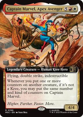 Captain Marvel, Apex Avenger (Extended Art) card from Commander: Marvel Super Heroes