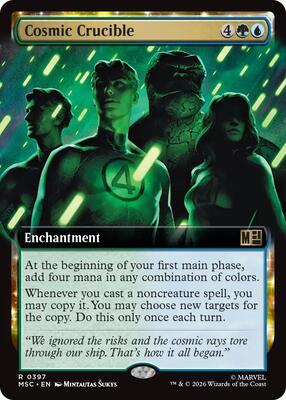 Cosmic Crucible (Extended Art) card from Commander: Marvel Super Heroes