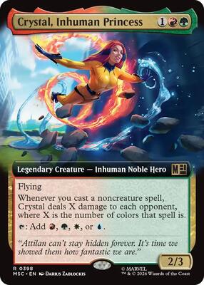 Crystal, Inhuman Princess (Extended Art) card from Commander: Marvel Super Heroes