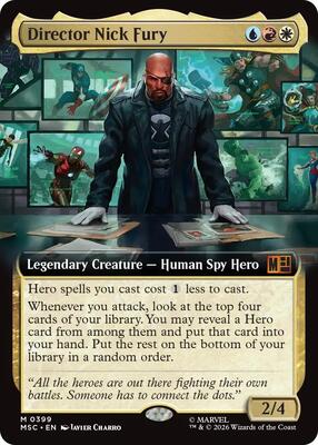 Director Nick Fury (Extended Art) card from Commander: Marvel Super Heroes