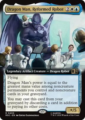 Dragon Man, Reformed Robot (Extended Art) card from Commander: Marvel Super Heroes