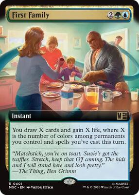 First Family (Extended Art) card from Commander: Marvel Super Heroes