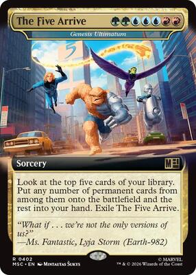 The Five Arrive - Genesis Ultimatum (Extended Art) card from Commander: Marvel Super Heroes