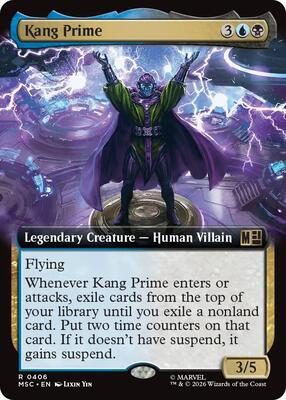 Kang Prime (Extended Art) card from Commander: Marvel Super Heroes