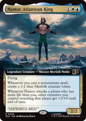 Namor, Atlantean King (Extended Art) card from Commander: Marvel Super Heroes