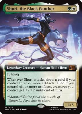Shuri, the Black Panther (Extended Art) card from Commander: Marvel Super Heroes