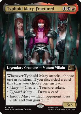 Typhoid Mary, Fractured (Extended Art) card from Commander: Marvel Super Heroes