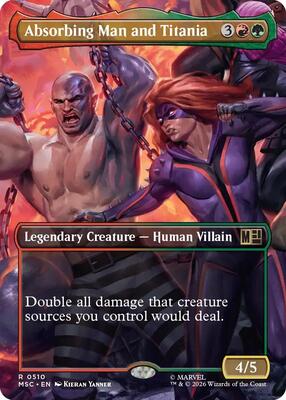 Absorbing Man and Titania (Borderless) card from Commander: Marvel Super Heroes