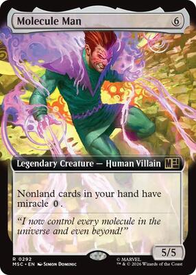 Molecule Man (Extended Art) card from Commander: Marvel Super Heroes