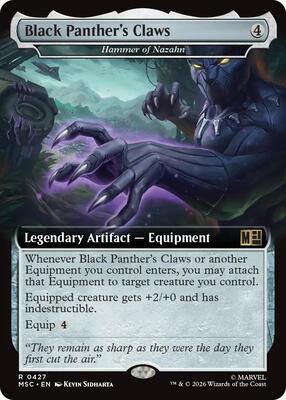 Black Panther's Claws - Hammer of Nazahn (Extended Art) card from Commander: Marvel Super Heroes